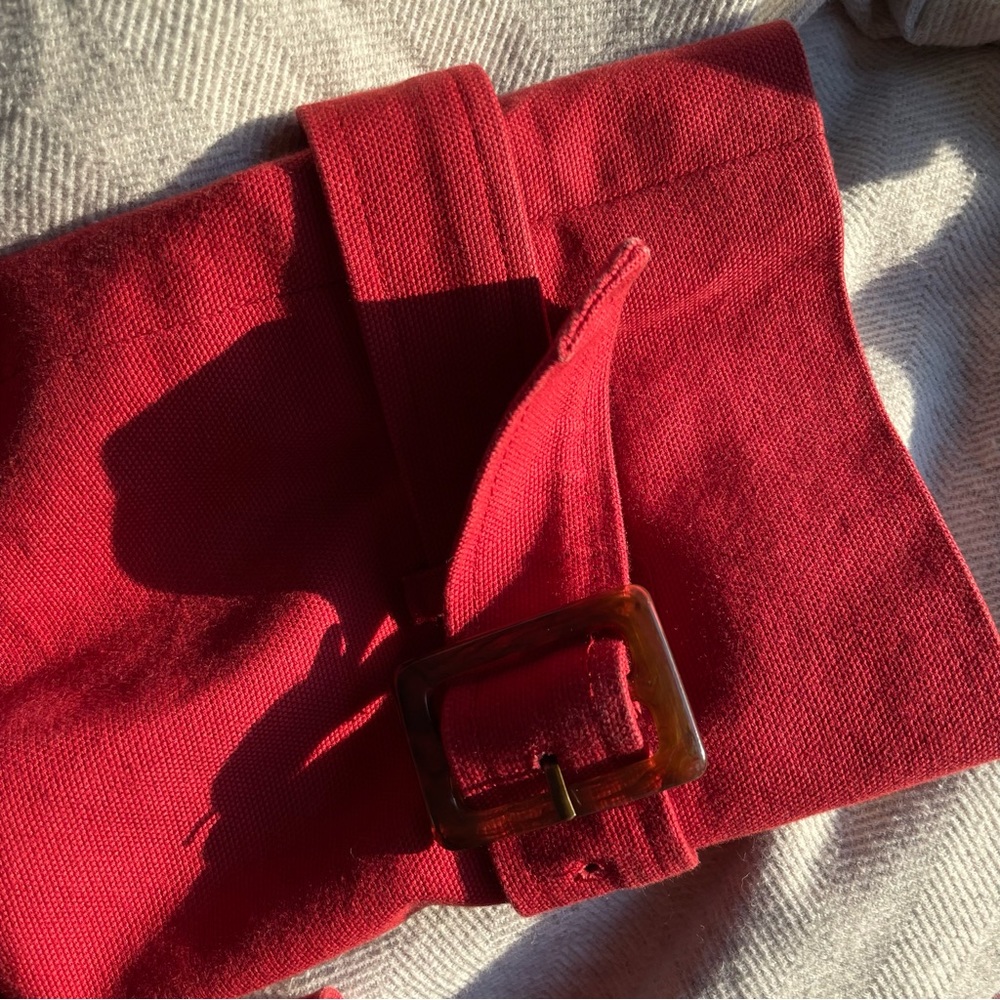 Talbots Red Cotton Trench Coat - Picture 5 of 7